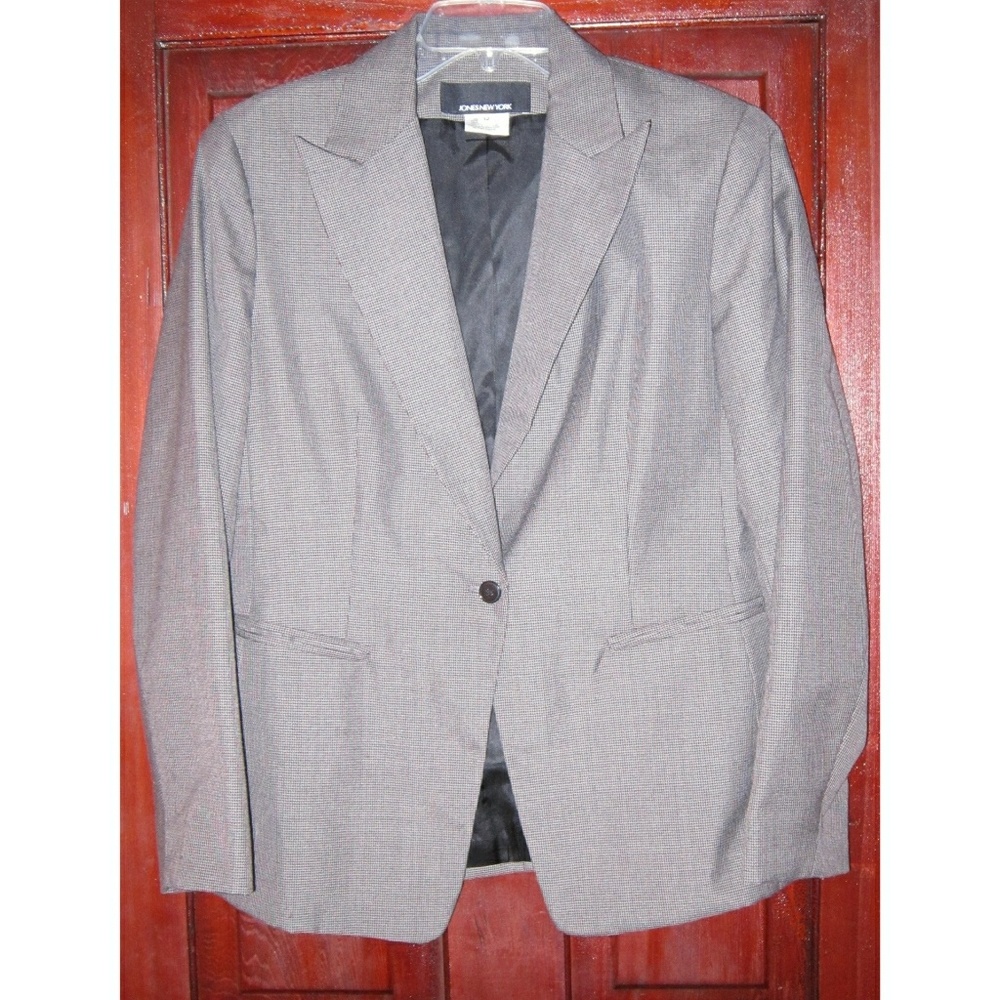 Jones New York Light Gray Single-Button Women's Blazer